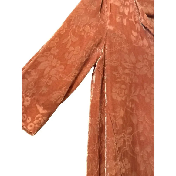 Sundance Burnout Velvet Floral Tunic Top Blouse Rose Mauve Size S - Picture 3 of 8